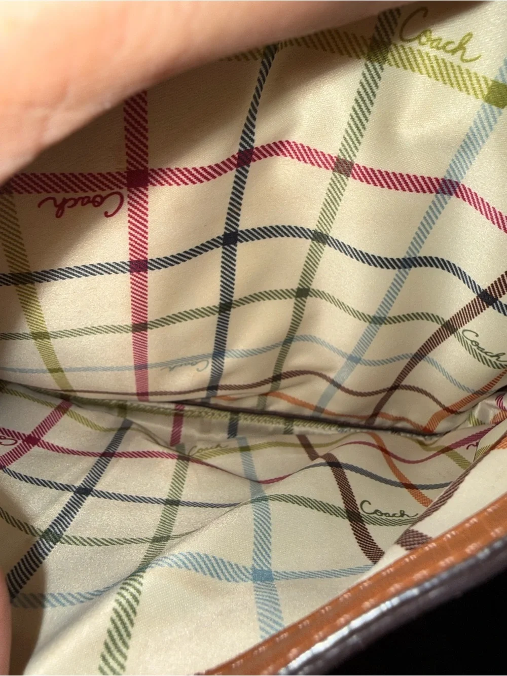 Coach Bleecker Tattersall Whipstitched Hand Bag